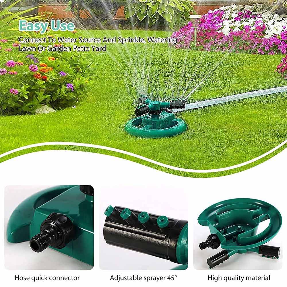 Garden Sprinkler Fork Spray Head Automatic 360 Degree Rotating Water Sprayer