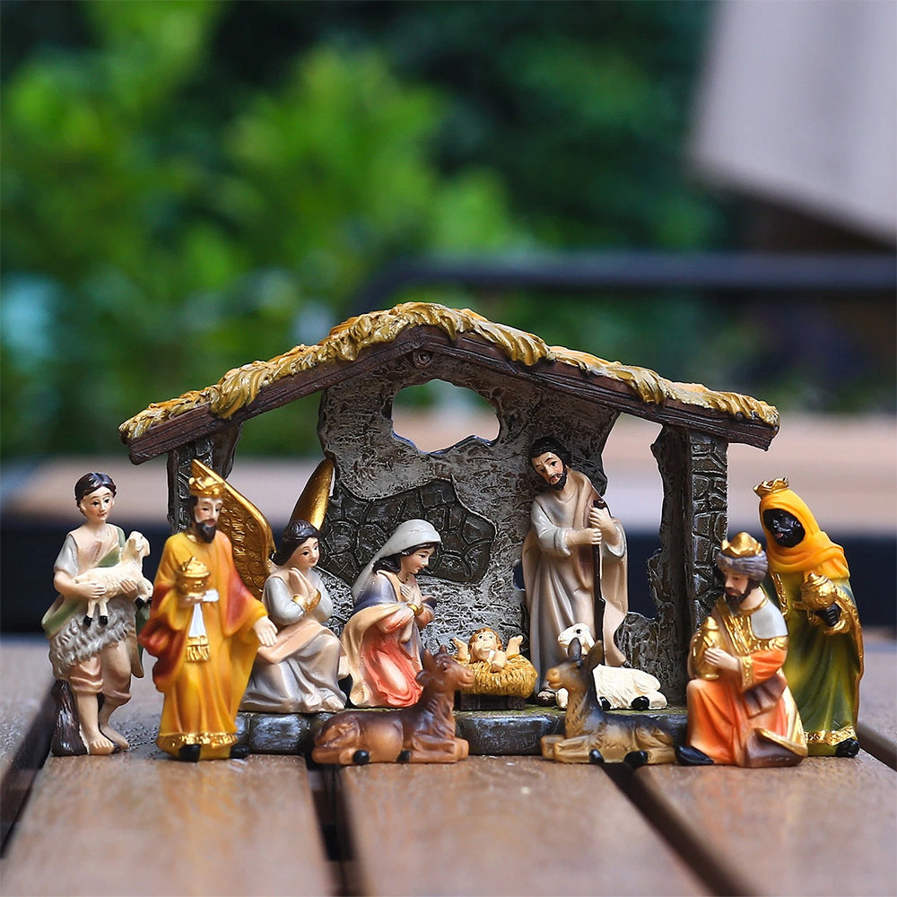 3D Nativity Set – Resin Manger Scene Ornament for Christmas Display & Gift Giving
