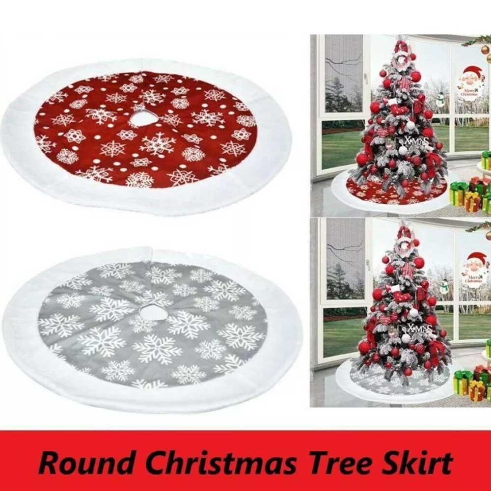 101CM Christmas Tree Skirt Base Faux Fur Xmas Floor Mat Party Ornaments Decor