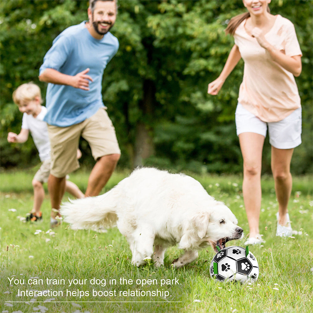 Dog Soccer Ball Grab Tabs Interactive Pet Dog Toy Football with Ball Pump