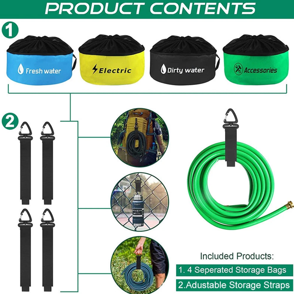 Hose Bag Caravan Camping RV Cable Organizer Water Hose Electrical Cords Storage