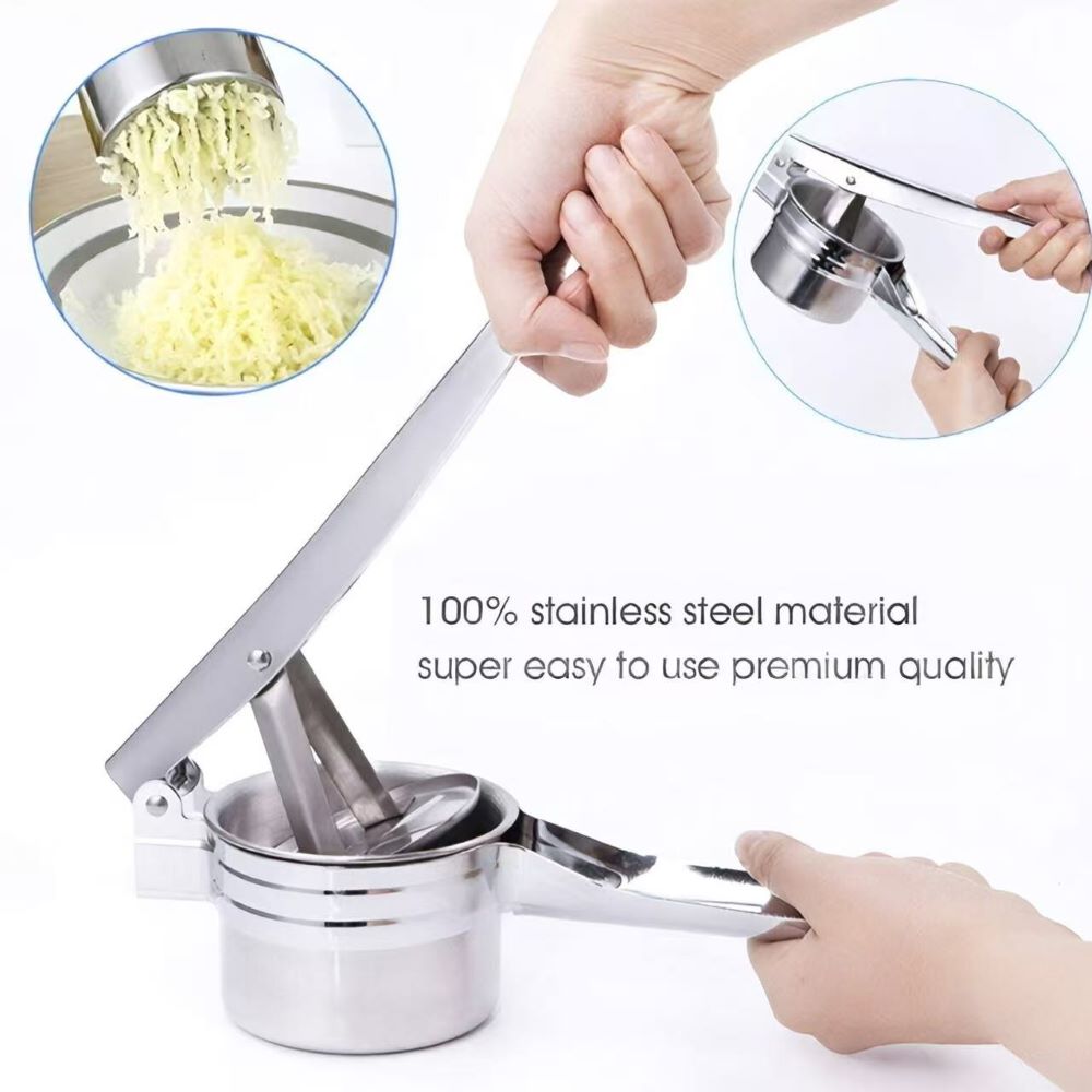 Manual Stainless Steel Juicer & Vegetable Press – for Potato, Lemon, Garlic