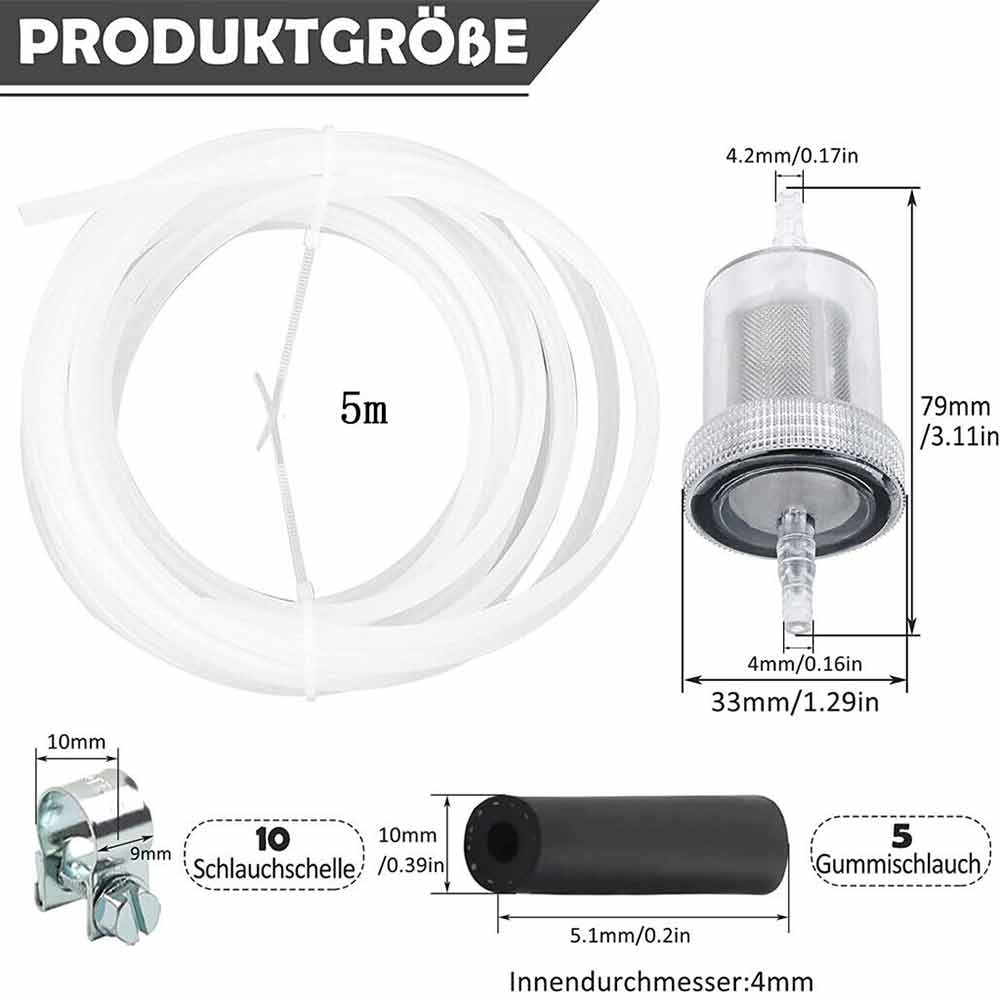 5M Fuel Hose Clip Filter Pipe Line Kit For Webasto Eberspacher Diesel Heater