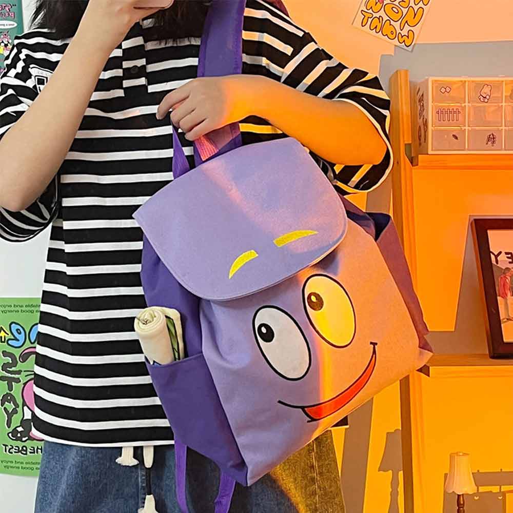 Dora the Explorer Plush Backpack with Interactive Map – Purple Kids Adventure Bag for School & Dress-Up