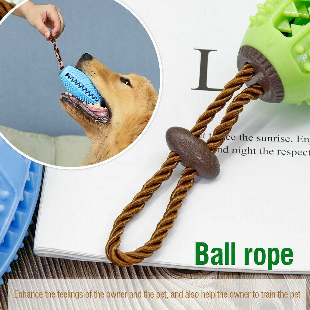 Dog Treat Balls Interactive Toothbrush Chew Toys Cleaning Food Dispenser Feeder