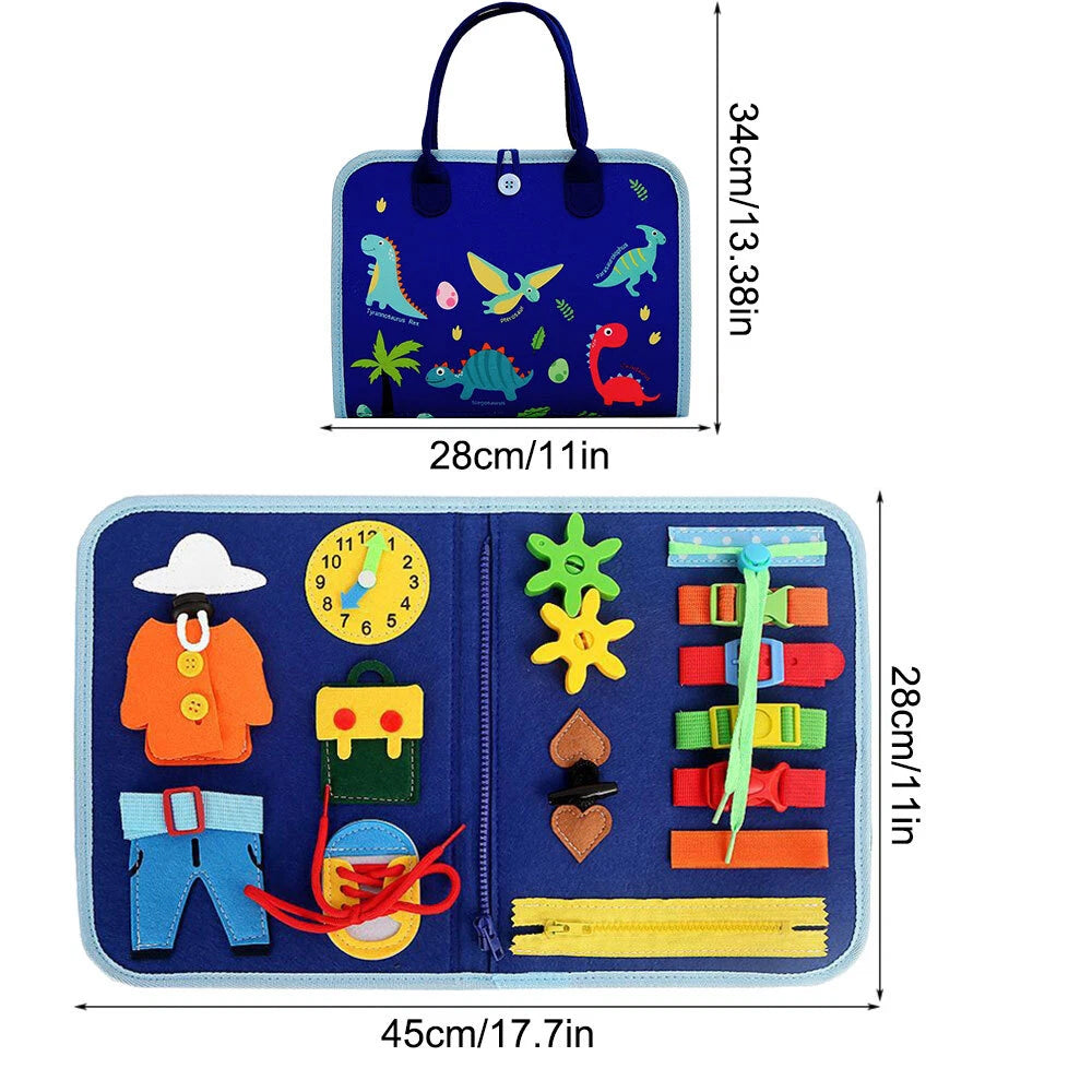 Montessori Busy Board - Sensory Learning Activity Board for Early Development