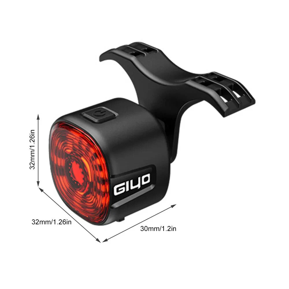Mountain Bike Cycling LED Tail Light USB Rechargeable Bicycle Brake Rear Light