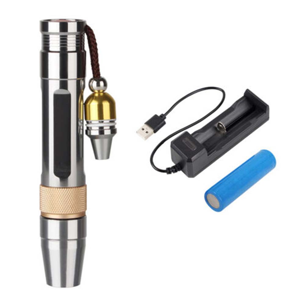 Ultraviolet LED Flashlight UV Light 365/395NM Jade Gem Inspection Lamp Torch Set