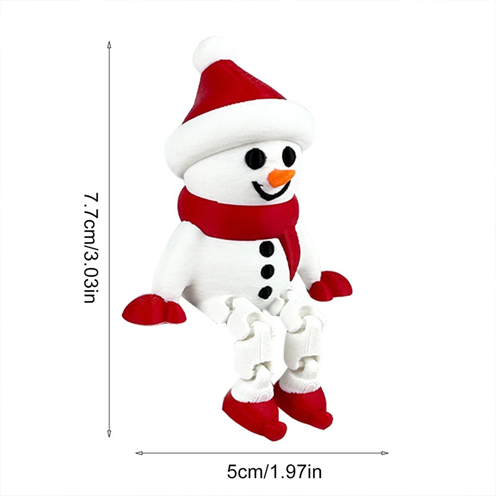 2Pack 3D Printed Snowman Decorations – Flexible Festive Tabletop Figures for Christmas & Home Decor