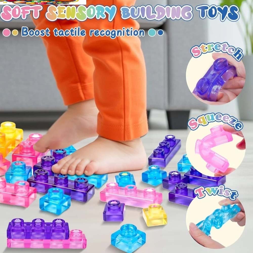 40-Piece Mega Pack Soft Sensory Building Blocks | Educational STEM Toy