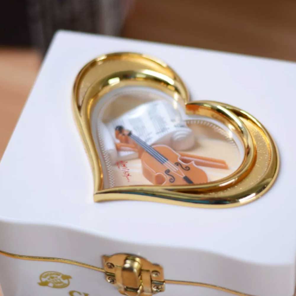 Vintage Automatic Music Box with Ballet Dancing Girl 2-layer Jewelry Box Gift for Her