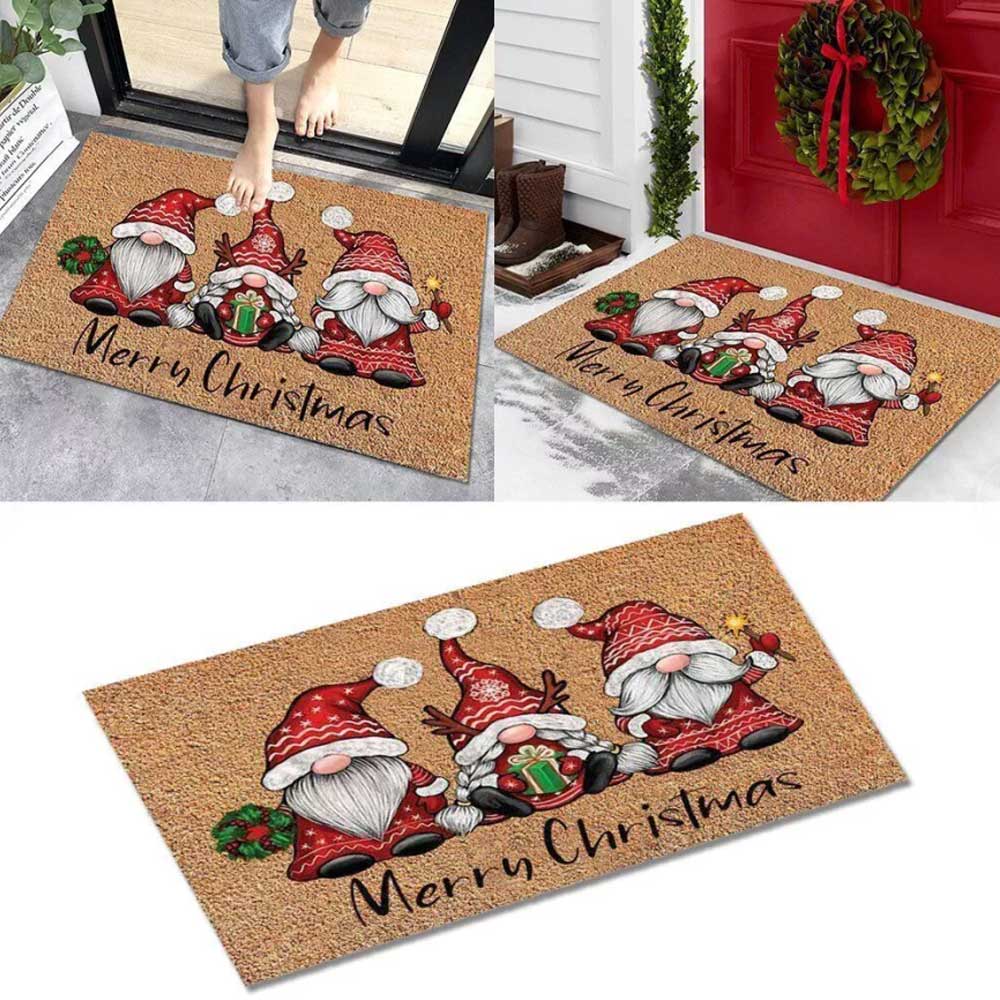 Merry Christmas Front Door Mat Non Slip Entrance Floor Carpet Indoor Hallway Home Decor