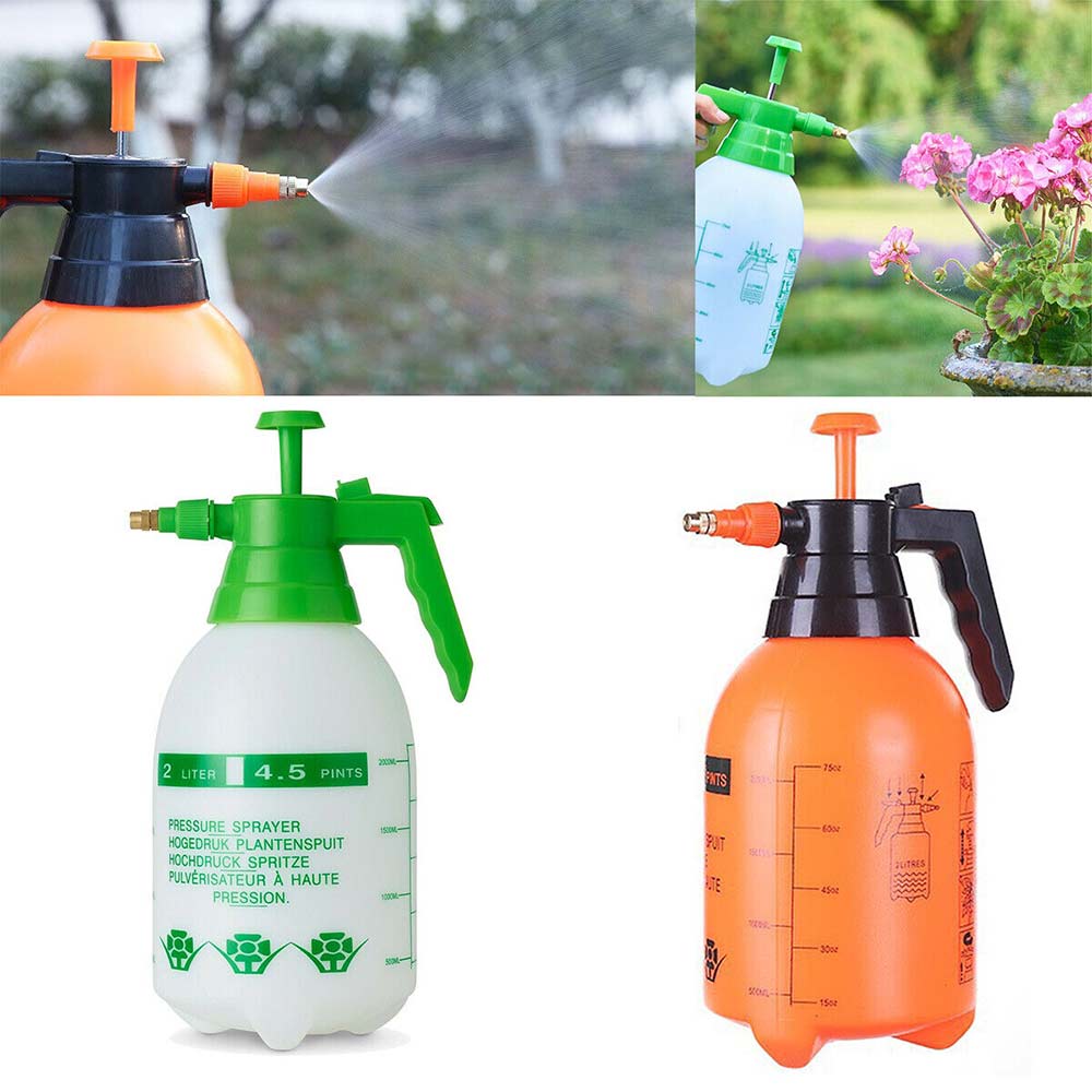 2L Pressure Pump Spray Bottle Easy Pump Adjustable Nozzle Garden Chemical Use
