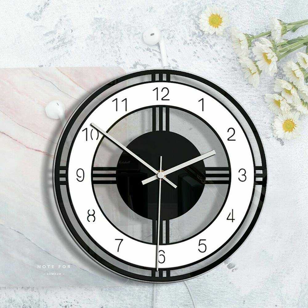 Nordic Style Wall Clock Silent Acrylic Clock Home Living Room Decor Transparent