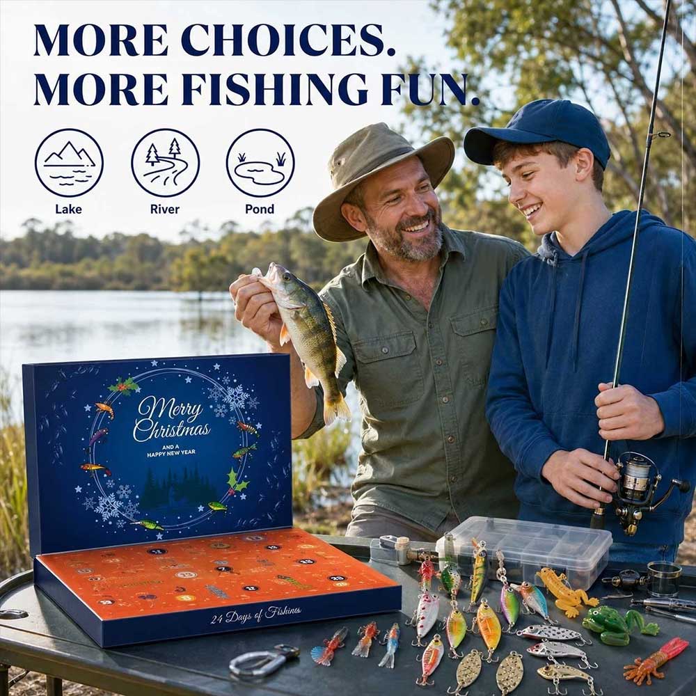 2026 Christmas Fishing Advent Calendar – 24 Days of Assorted Lures