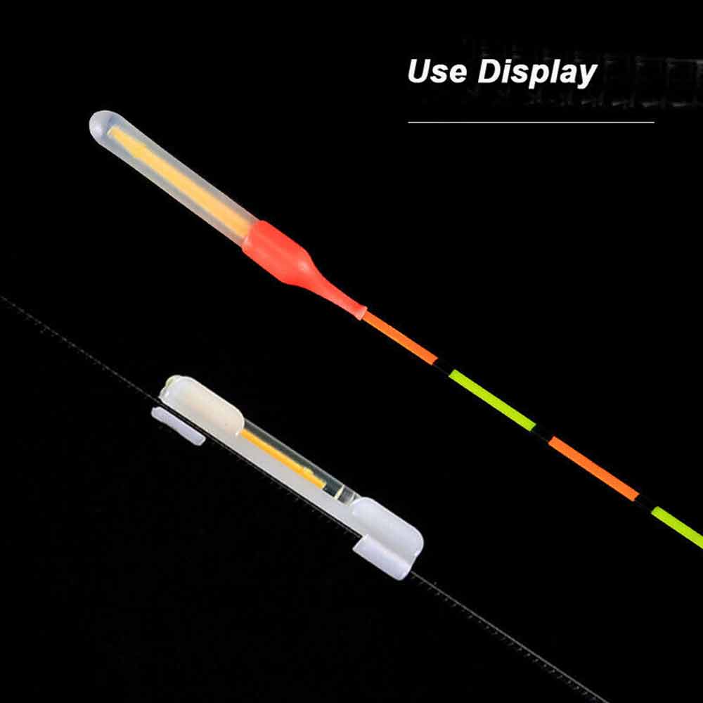 50PCS Fishing Glow Light Sticks Luminous Clip on Bend Fluorescent Rod Tackle