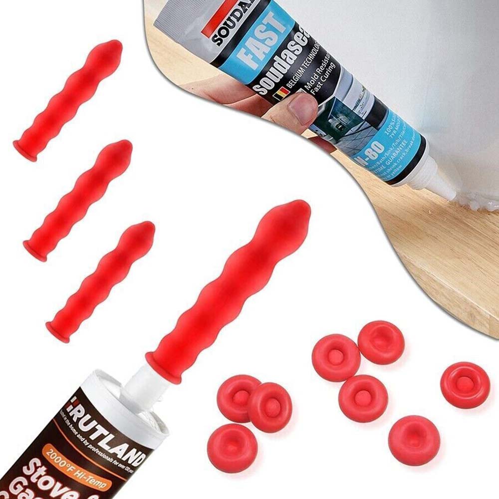 50pcs Latex Caulk Saving Cap Re-Sealable Caulking Tube Nozzle Tips Covers