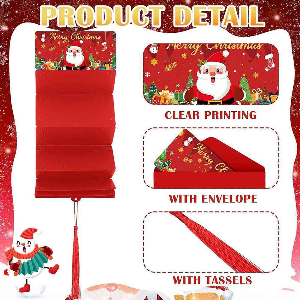 6-Pack Christmas Money Envelopes - Santa Design, 10-Slot Cash & Card Holder