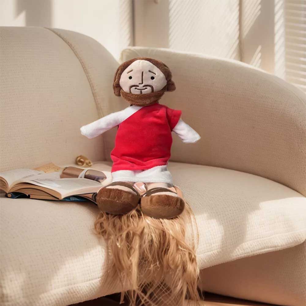 Jesus Plush Doll - Religious Stuffed Toy for Kids, Easter Gift, Christening Present