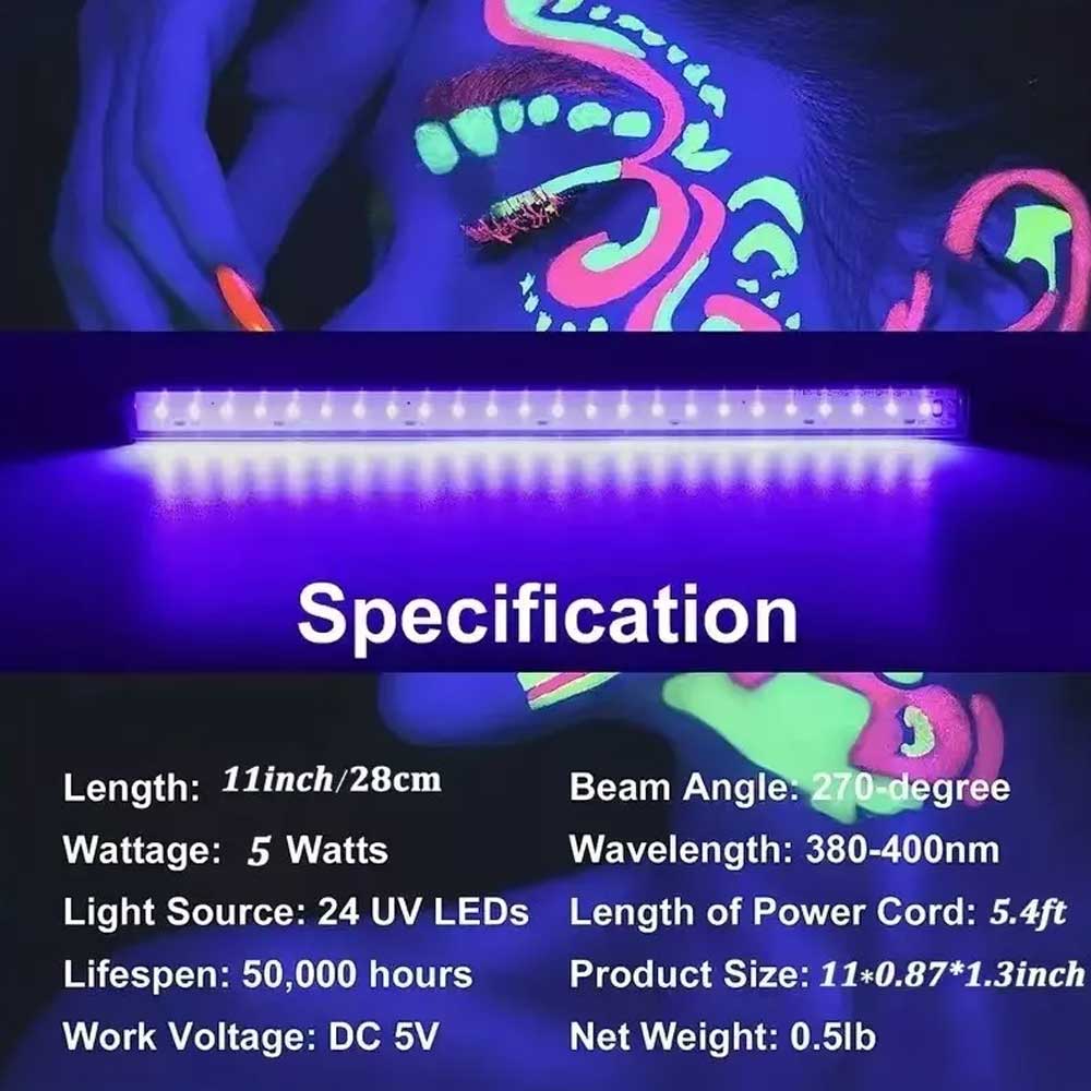 USB 24Leds LED UV Ultraviolet Strip Tube Light Bar Club Party Lamp Blacklight
