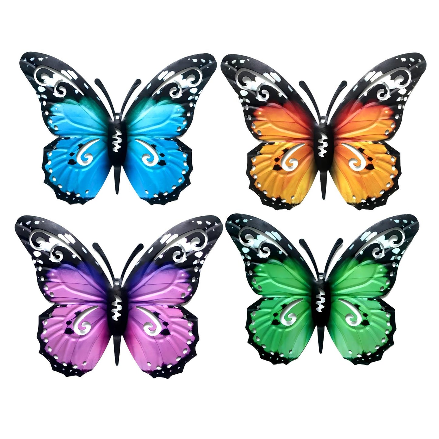 Metal Butterfly Wall Art Decor for Garden & Home, 22x27cm Ornament