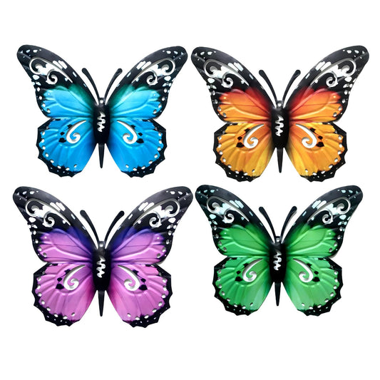 Metal Butterfly Wall Art Decor for Garden & Home, 22x27cm Ornament