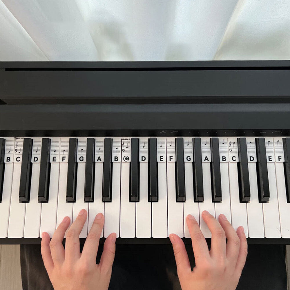 Removable Piano Keyboard Note Labels Reusable Silicone Piano Stickers for 88Keys