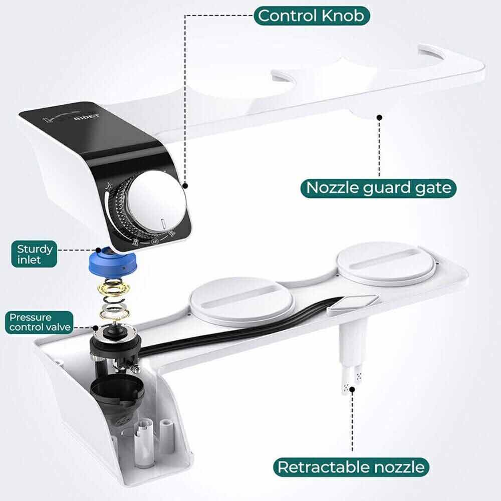Dual Nozzle Hygiene Toilet Bidet Water Wash Clean Unisex Seat Attachment Sprayer