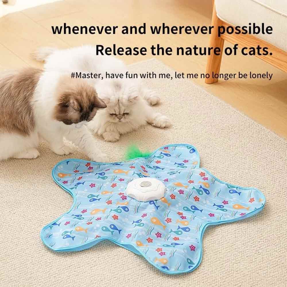 Interactive Cat Hunting Toy – Automatic Moving Feather with Mouse Sounds, USB
