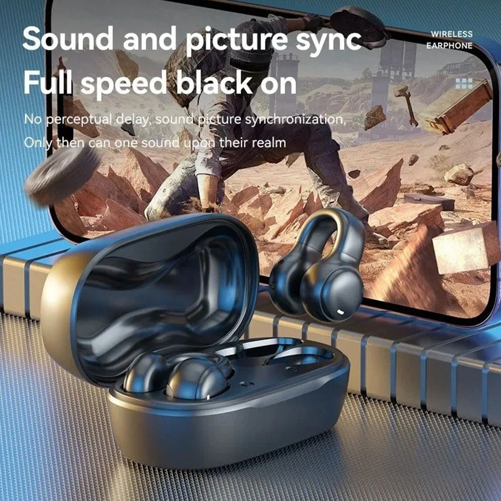Wireless Clip-On Earbuds – Open Ear Bluetooth Headset for iPhone & Android