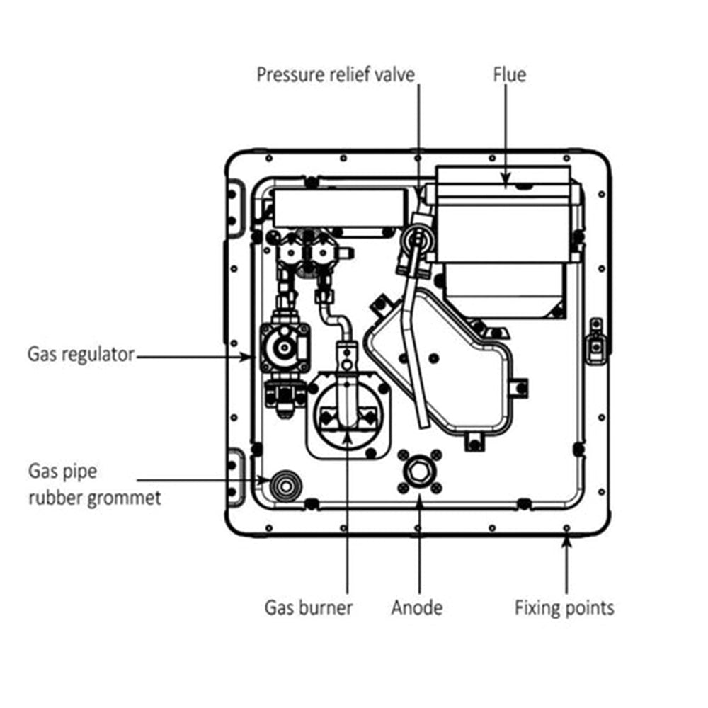 Global Heritage WTD128 28L LPG & Electric RV Hot Water System | Caravan & Motorhome