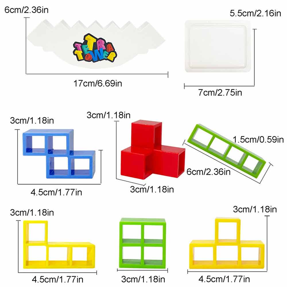 48Pcs Tetra Tower Balance Stacking Blocks Game Team Toys Gifts for Kids Adults