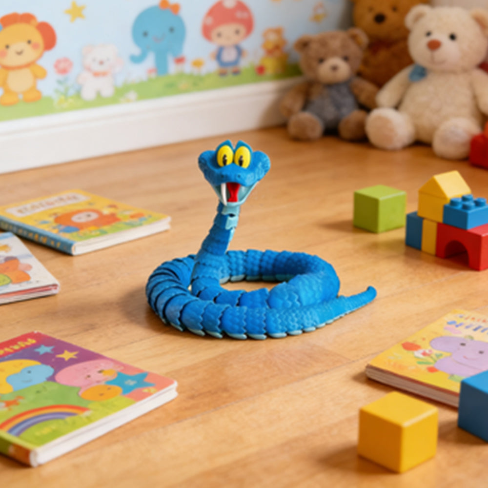 45CM 3D Printed Snake Sipper Action Figure - 30-Point Articulated Gift Toy