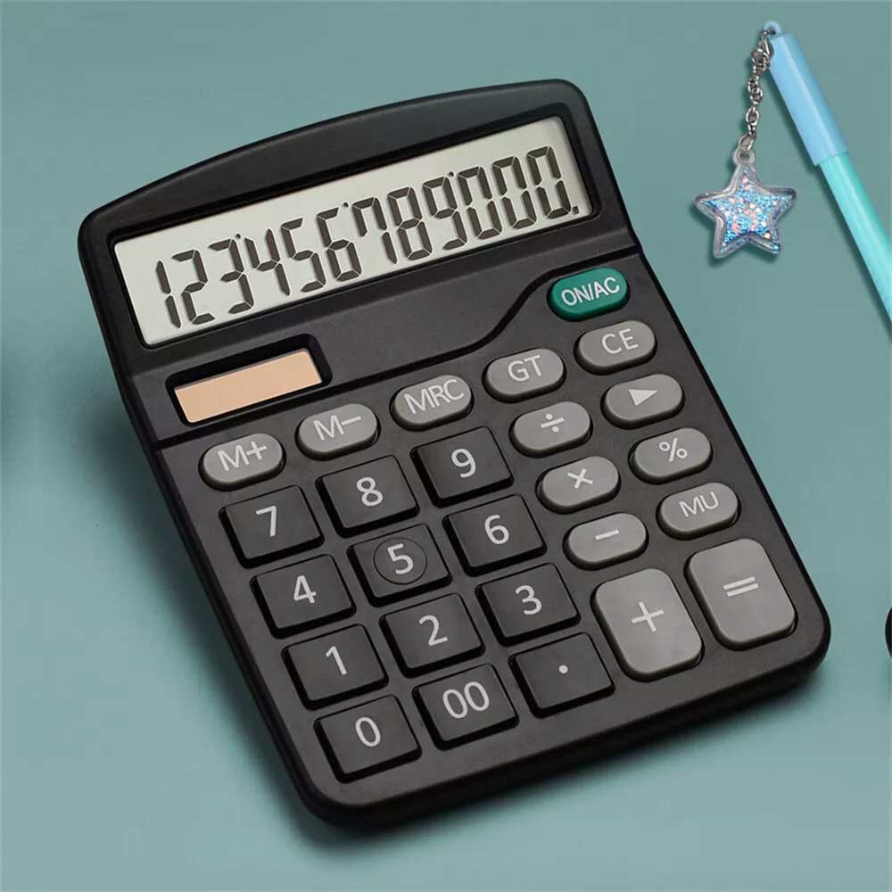 Solar Electronic Desk Calculator Extra Large Display Business Battery 12 Digit