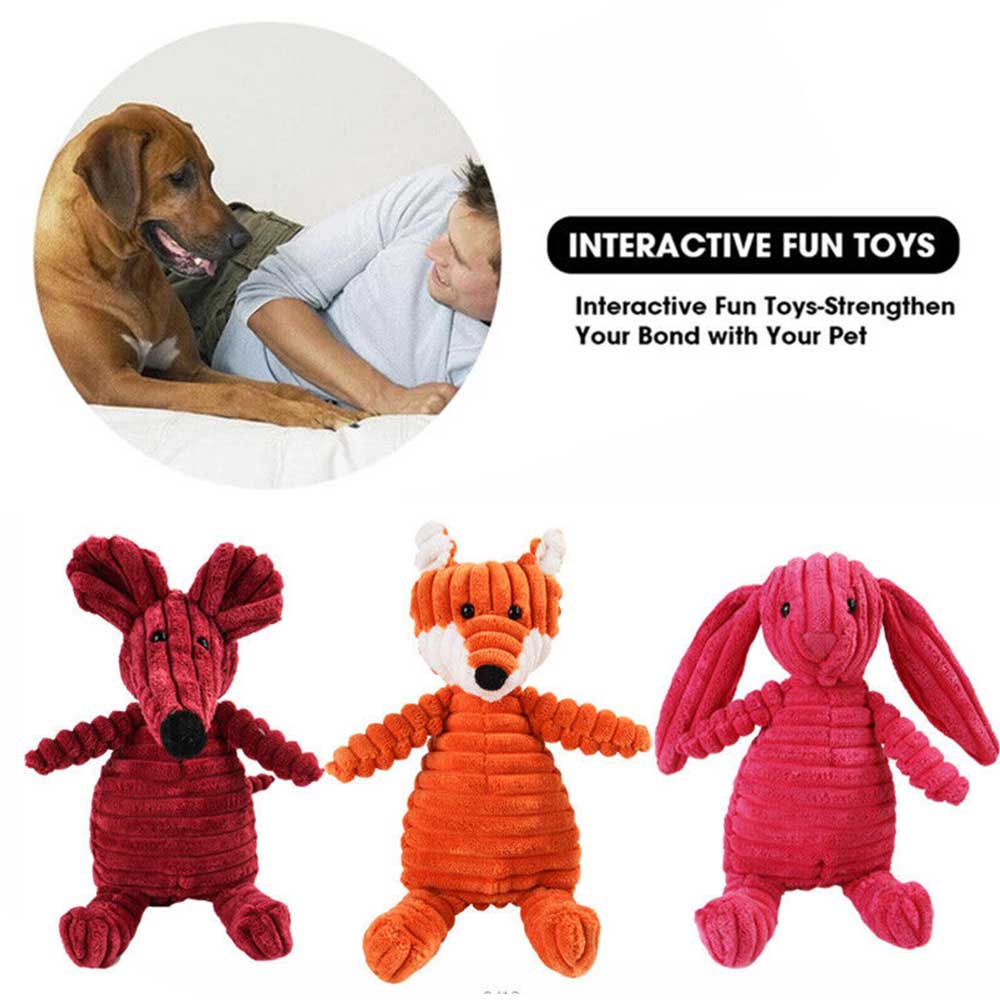Puppy Teeth Toys Cute Pet Dog Chew Toy Squeaker Squeaky Soft Plush Play Sound