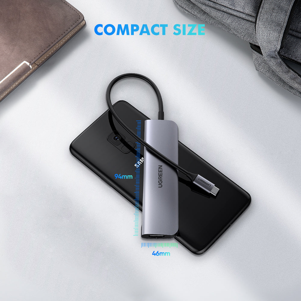 5-in-1 USB-C Multiport – HDMI + 3 USB 3.0 + 100W PD Charging Hub