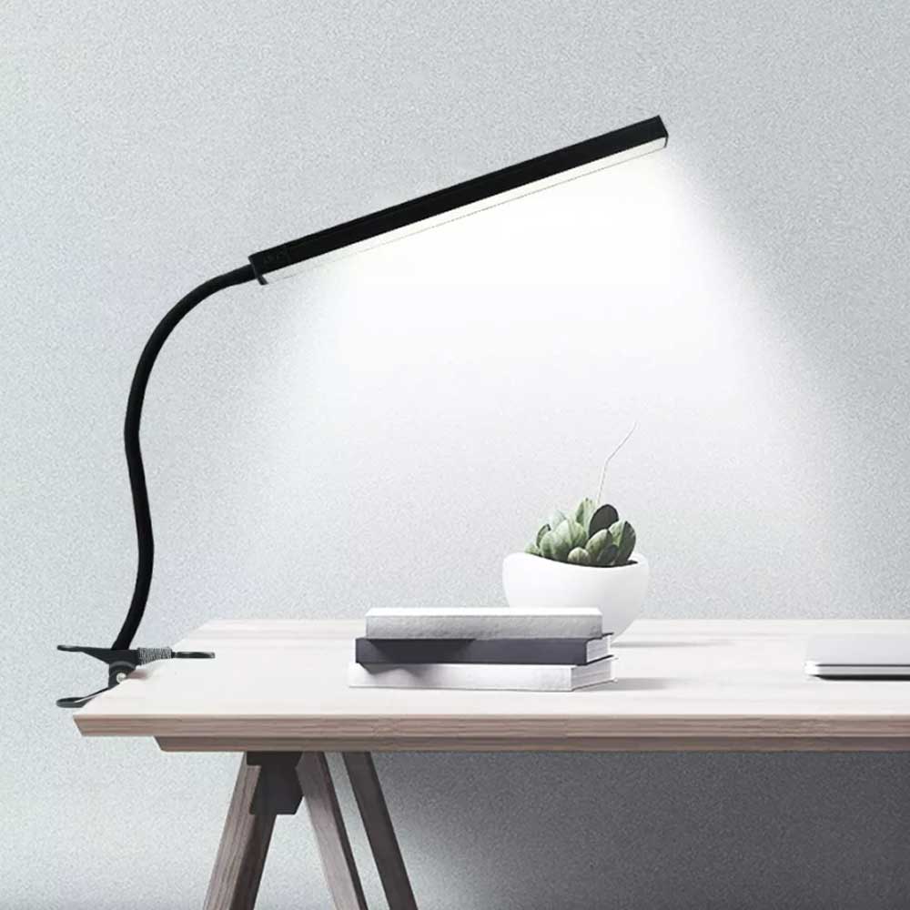 Modern Clip On LED Desk Lamp Eye Care USB Power Dimmable Light Adjustable Clamp