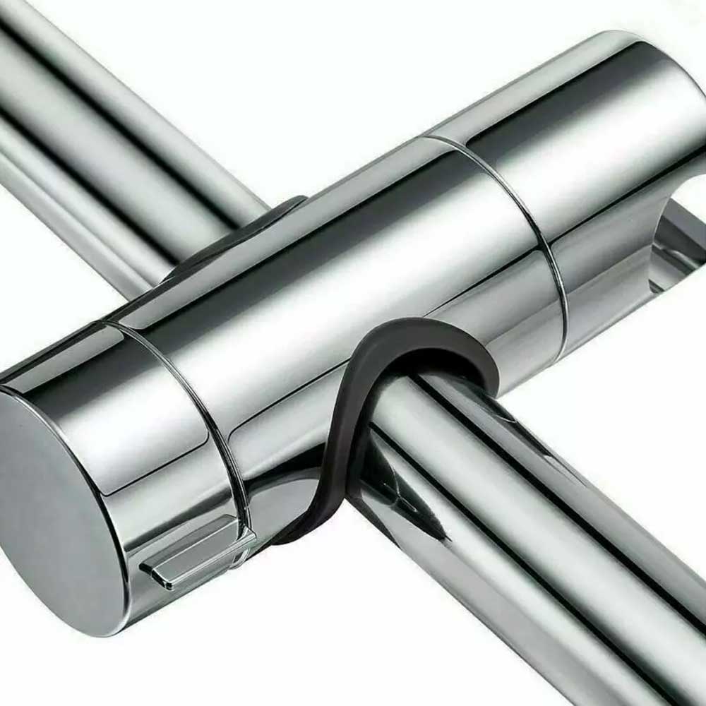 Adjustable Bathroom Shower Riser Rail Head Holder Hose Slider Clamp Bracket