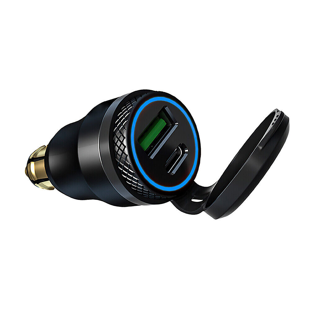For BMW Ducati Triumph Motorcycle Dual USB Charger Hella DIN Type C Plug Sockets