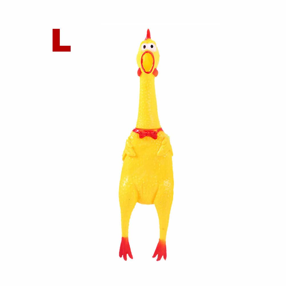 Squeaker Funny Screaming Chicken Toy Squeeze Rubber Chew Dog Bite Shrilling Pet