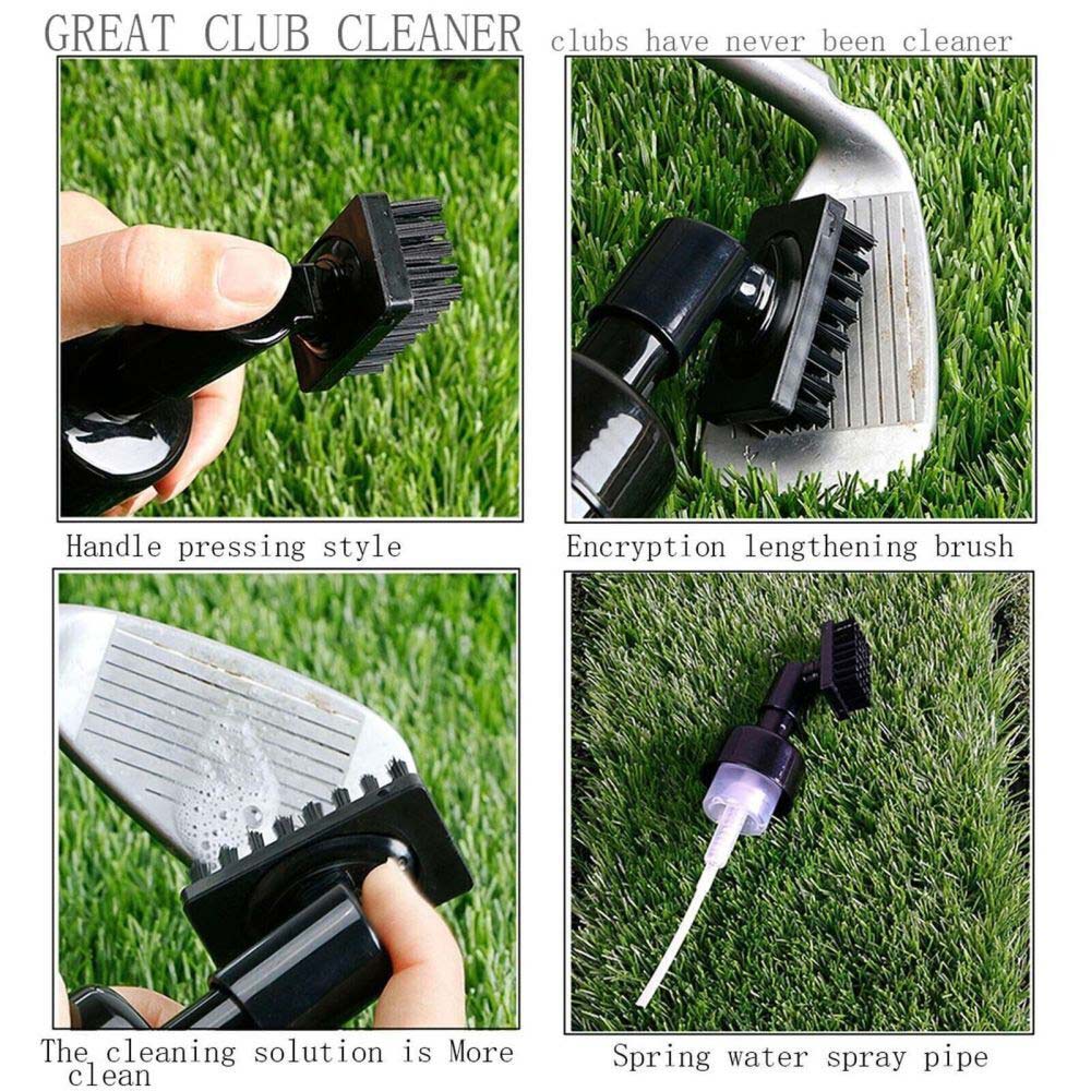 Golf Club Cleaning Brush Reel Groove Cleaner With Extrusion Water Bottle