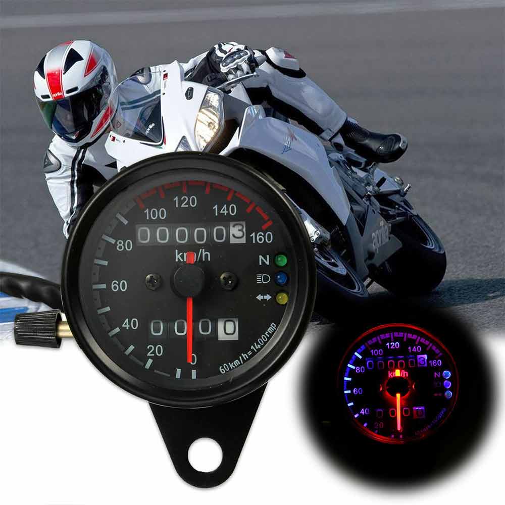 LED Digital Motorcycle Speedometer Odometer Motorbike Tachometer Gauge Universal