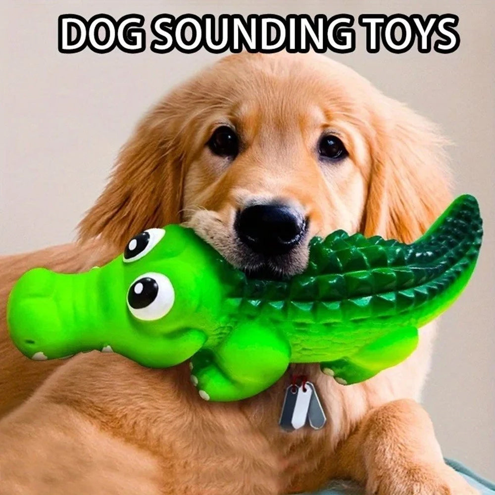 21cm Indestructible Crocodile Toy – Squeaky Dog Chew for Aggressive Chewers