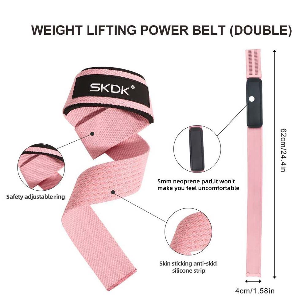 Pair Weight Lifting Grip Belt Anti-Slip Sport Safety Wrist Straps Wrist Support