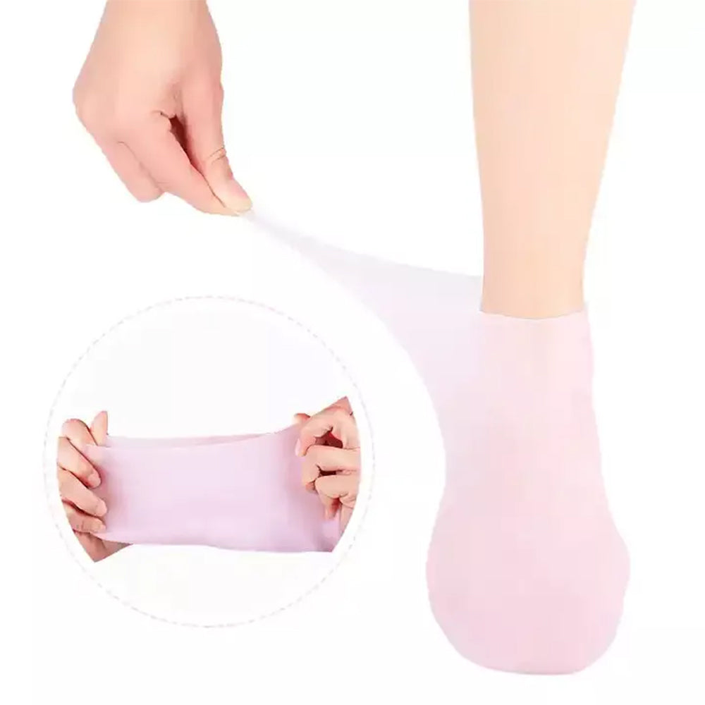 2Pairs Silicone Foot Care Socks Moisturizing Gel Socks Elastic Cracked Skin Care