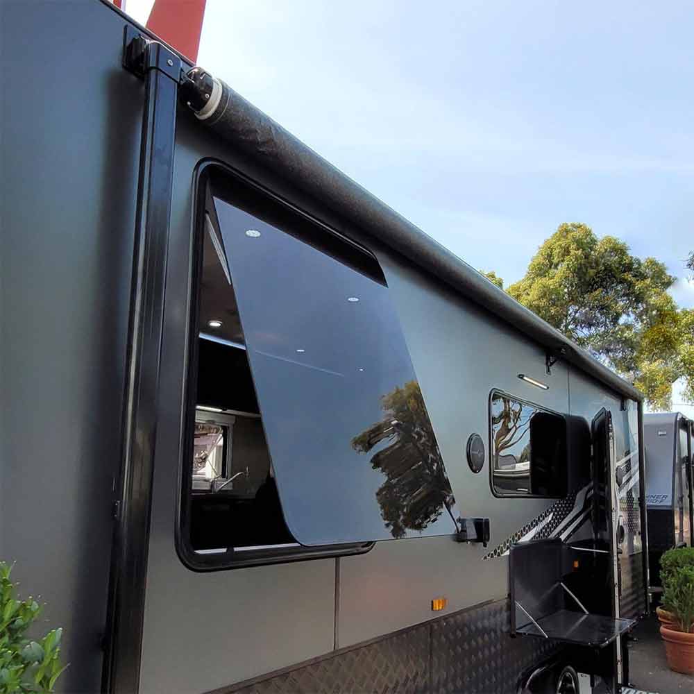 RV Caravan 300*700mm Push Out Flat Window Locking Handle with Strut Attachment