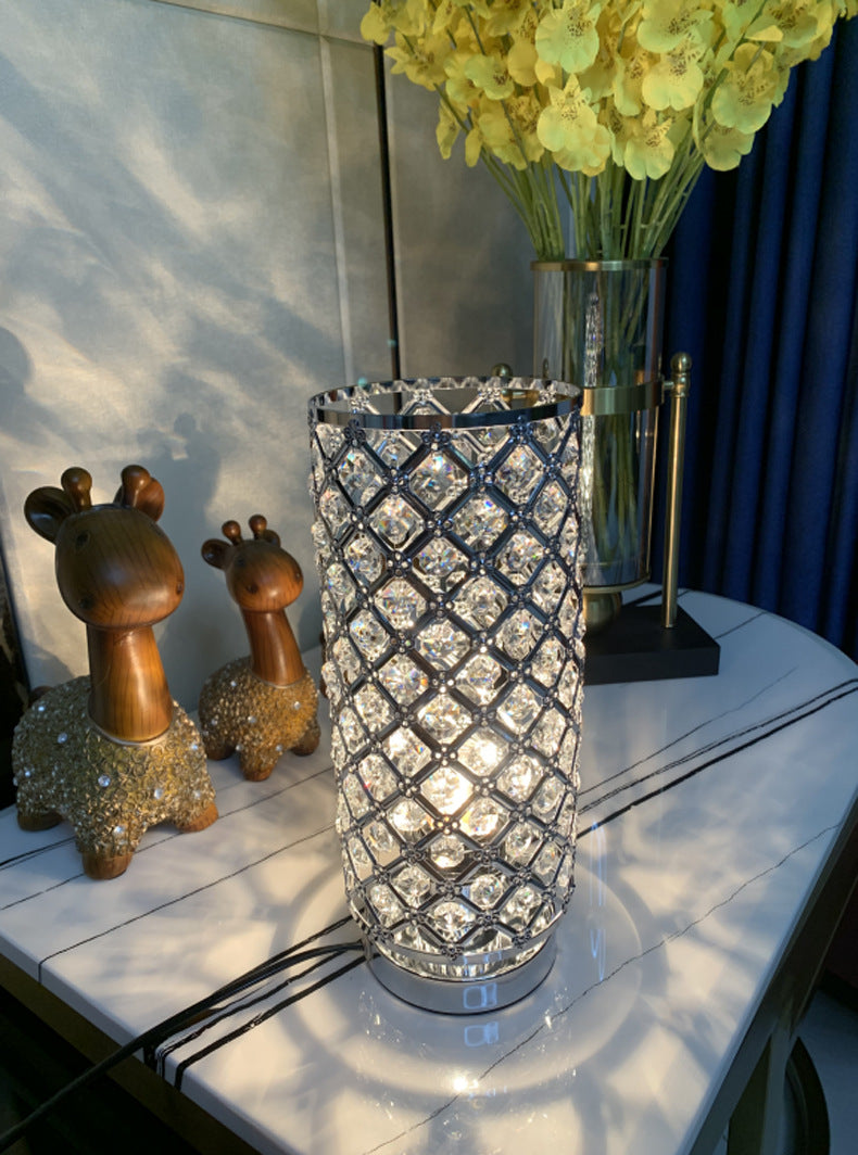 Crystal Bedroom Nightstand Light Bedside Table Lamp Home Decor Desktop Lamp