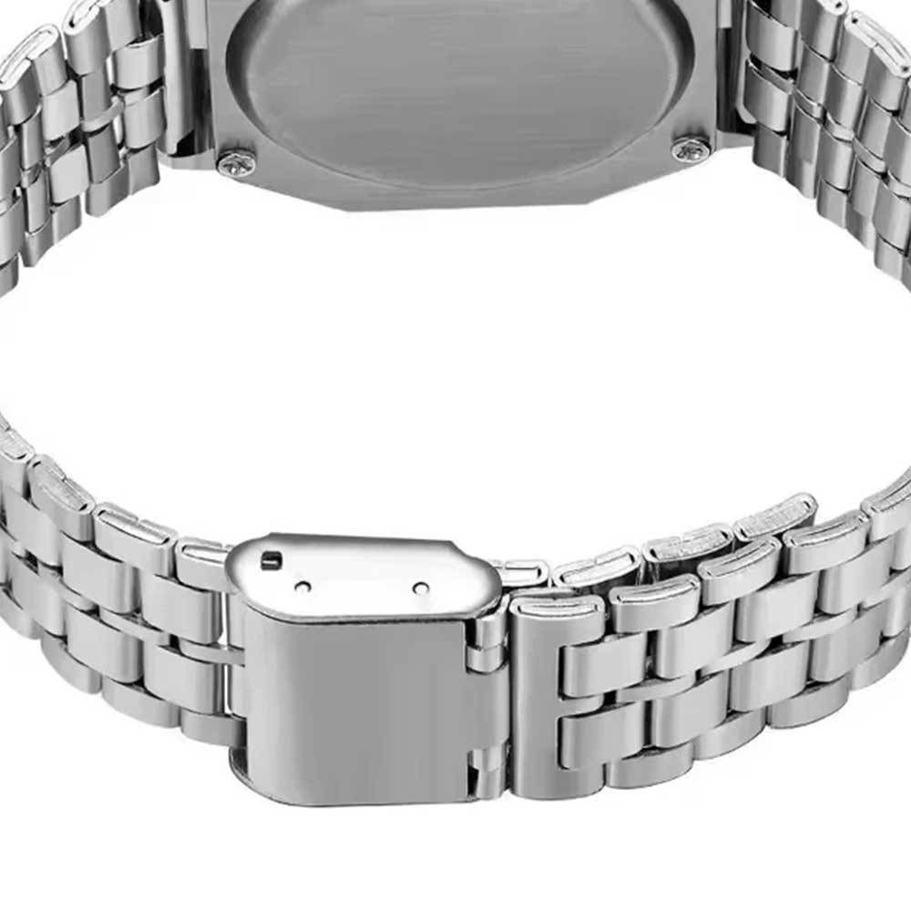 New Classic Retro Digital Unisex Silver Bracelet Watch With Watch Box