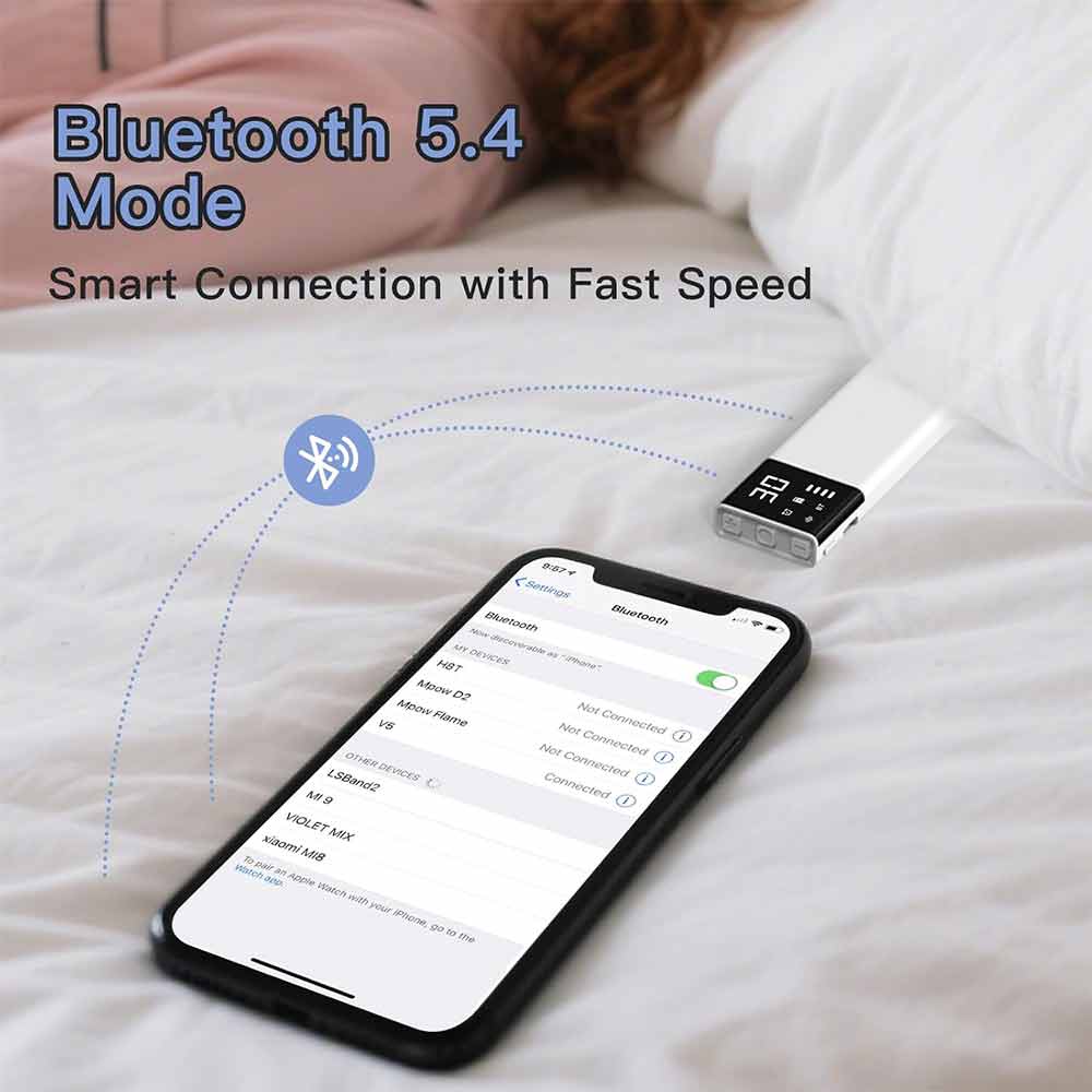 Under Pillow Bone Conduction Speaker – Bluetooth White Noise Machine with Display & Timer