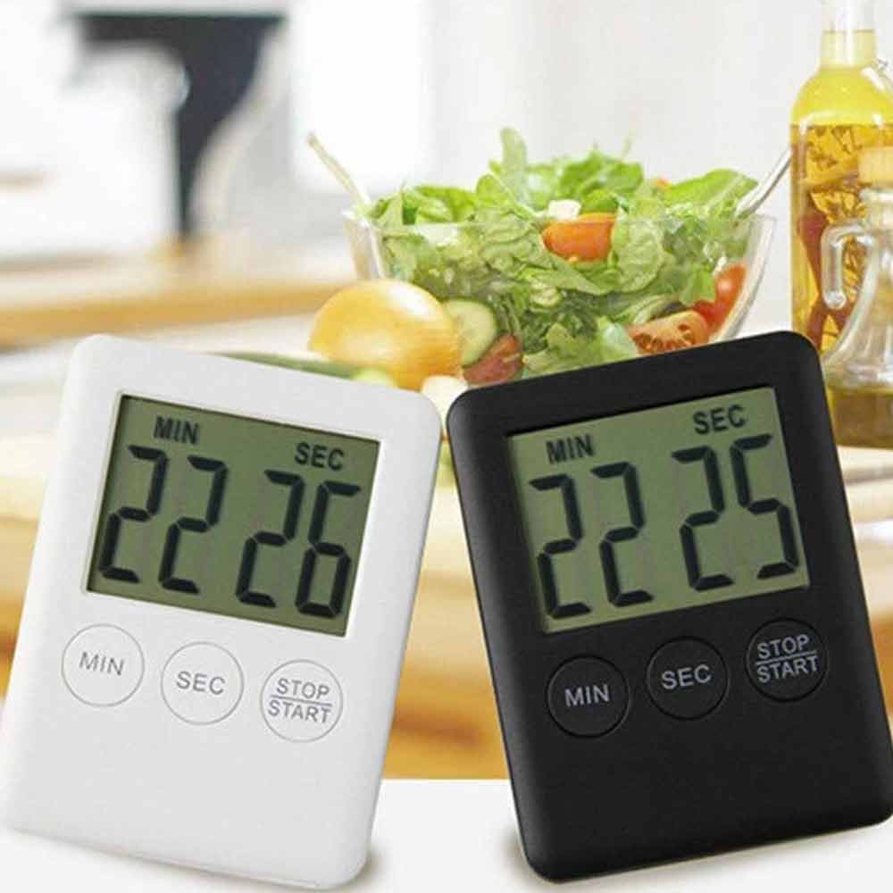 Large LCD Kitchen Cooking Digital Timer – Count Down/Up Clock with Loud Alarm & Magnetic Backing